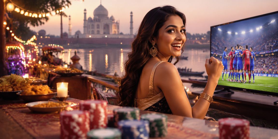 View of Agra Taj Mahal and vibrant night market symbolizing excitement and entertainment